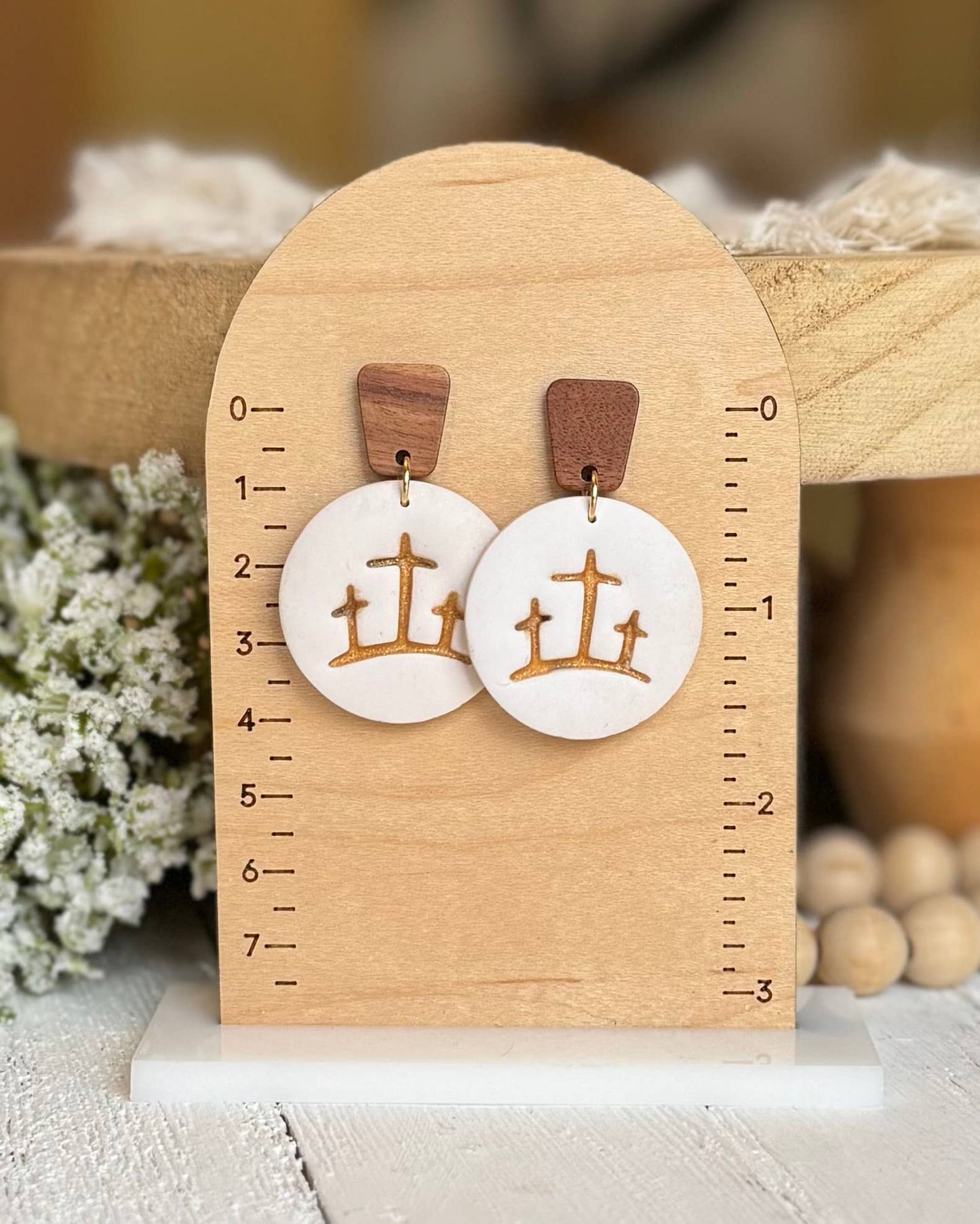 Religious Earrings : Cross with Heart