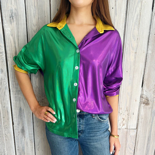 MG Metallic Button Down Shirt