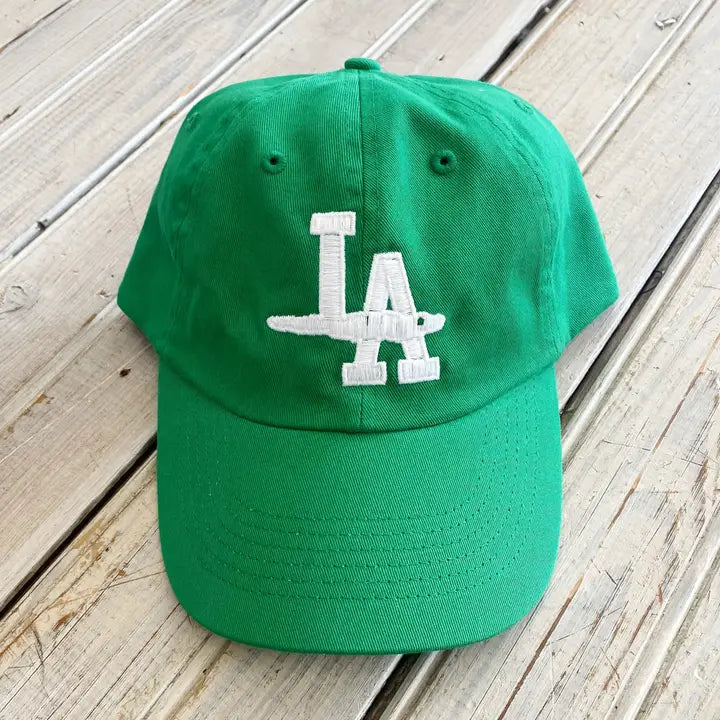 La Gator Hat-Green & White