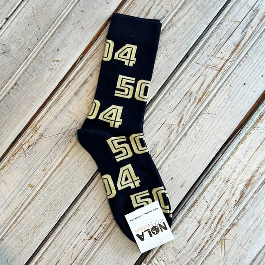 504 Socks-Black & Gold