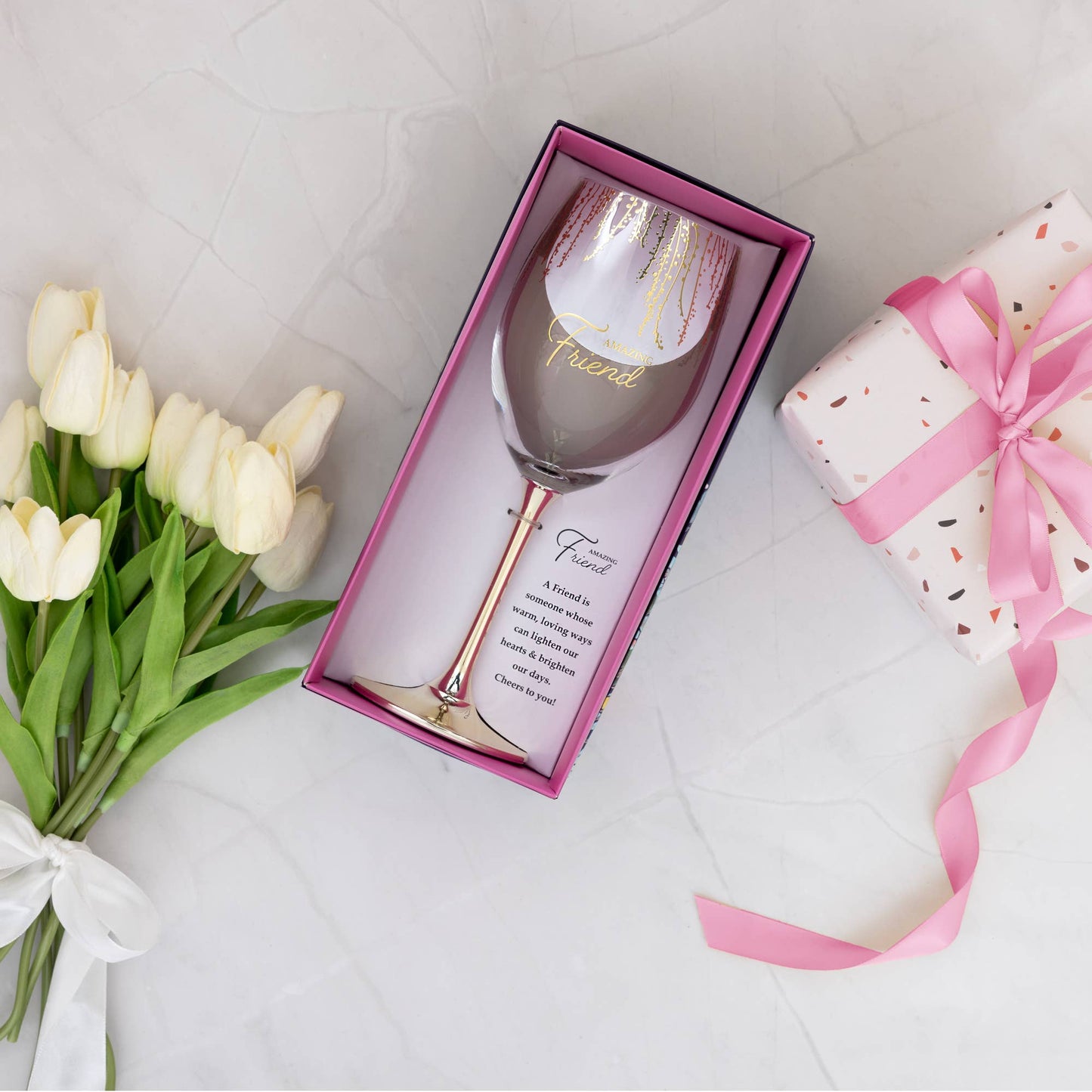 Gift Boxed Friend Crystal Wine Glass - The Season Boutique