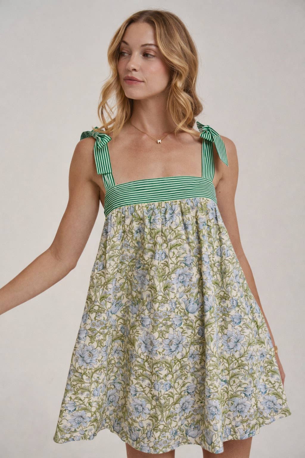 FLORAL BABYDOLL A LINE MINI DRESS - The Season Boutique