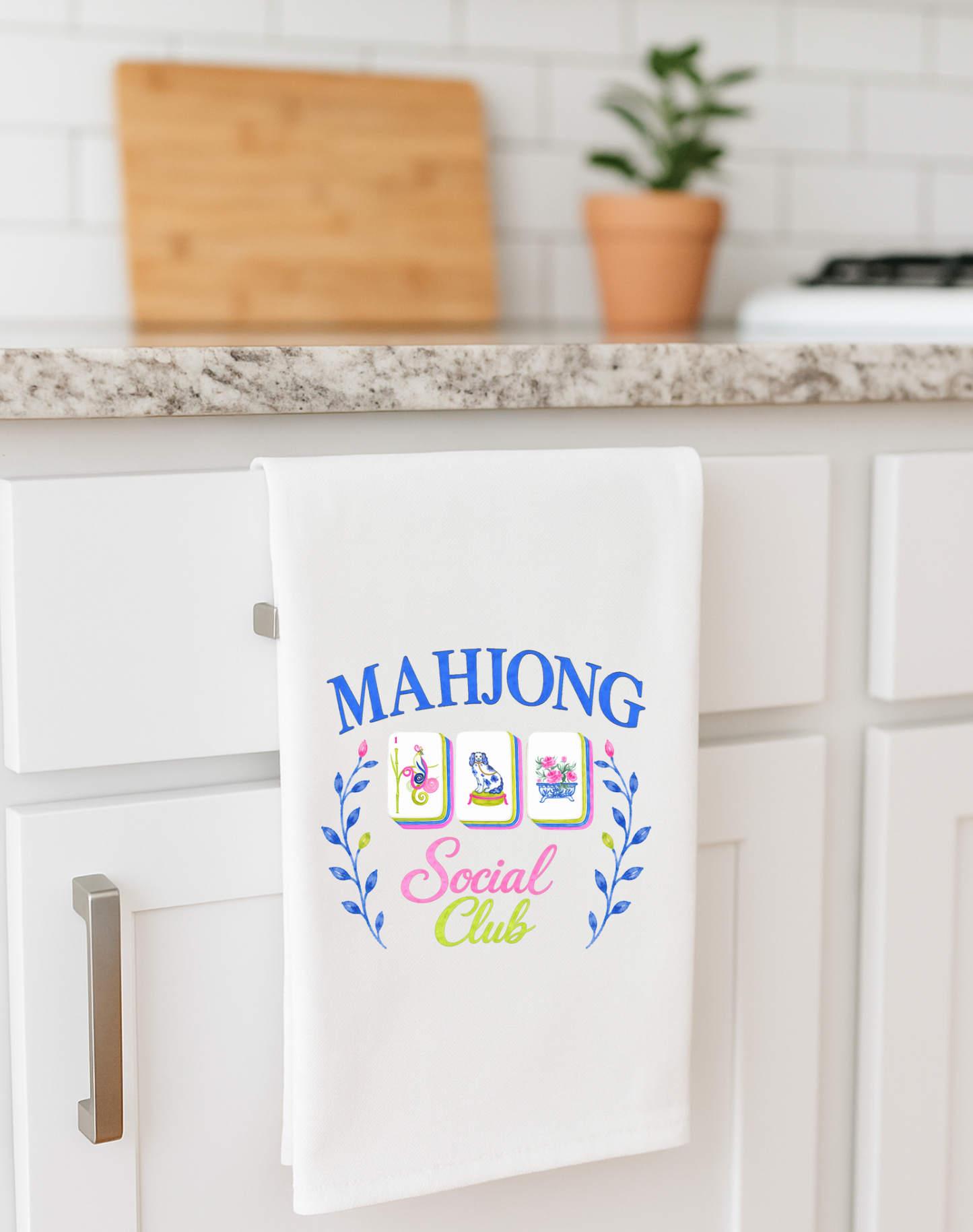 mahjong social club cute towel