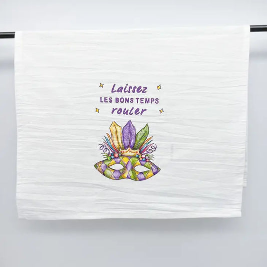 Laissez Les Bons Temps Rouler Carnival Mask Towel Mardi Gras