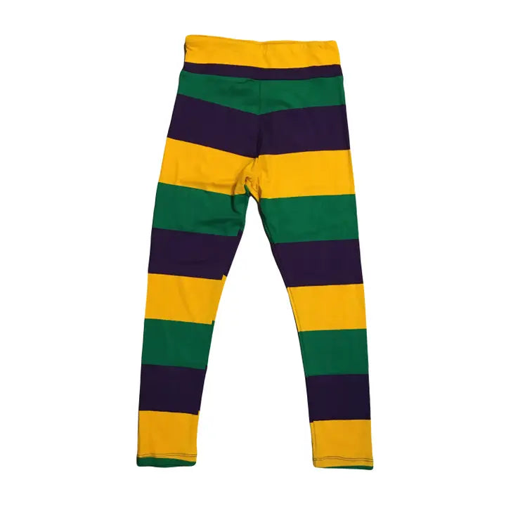 Traditional Mardi Gras Striped Leggings Kids - The Season Boutique