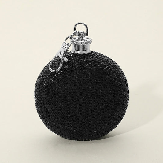 3oz Bling Studded Stainless Steel Round Flask