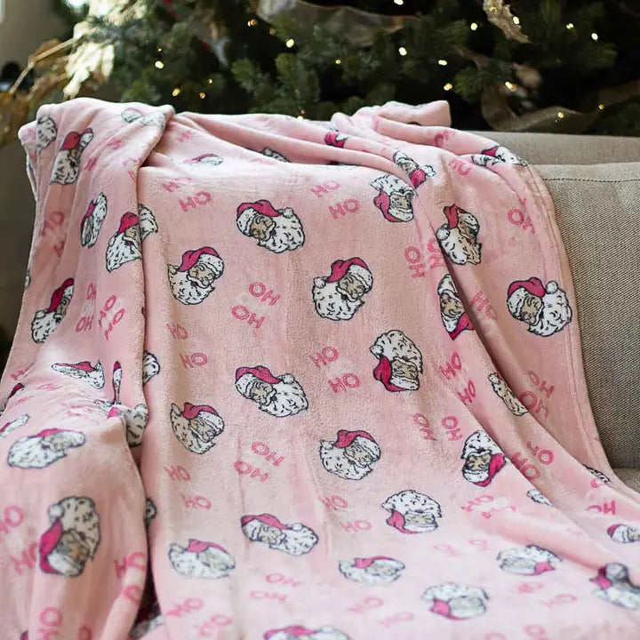 Hohoho Santa Throw Pink