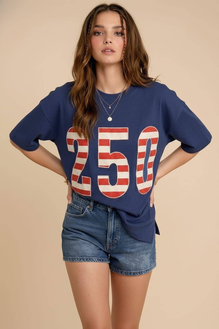 PLUS USA 250th Anniversary Commemorative Oversized: NAVY - The Season Boutique