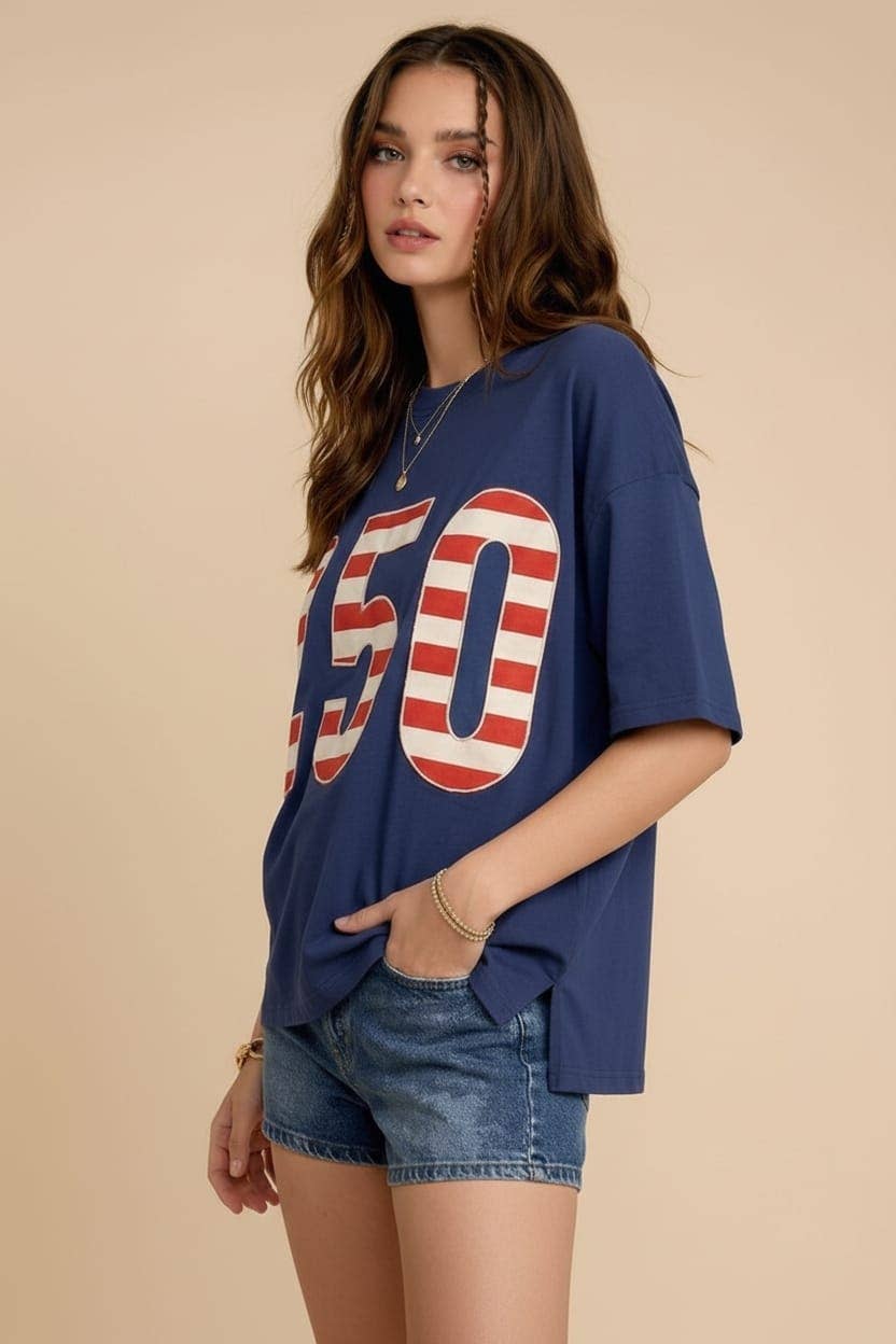 PLUS USA 250th Anniversary Commemorative Oversized: NAVY - The Season Boutique