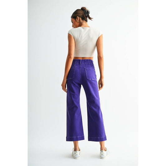 High-Rise Cropped Wide Leg Pants - The Season Boutique