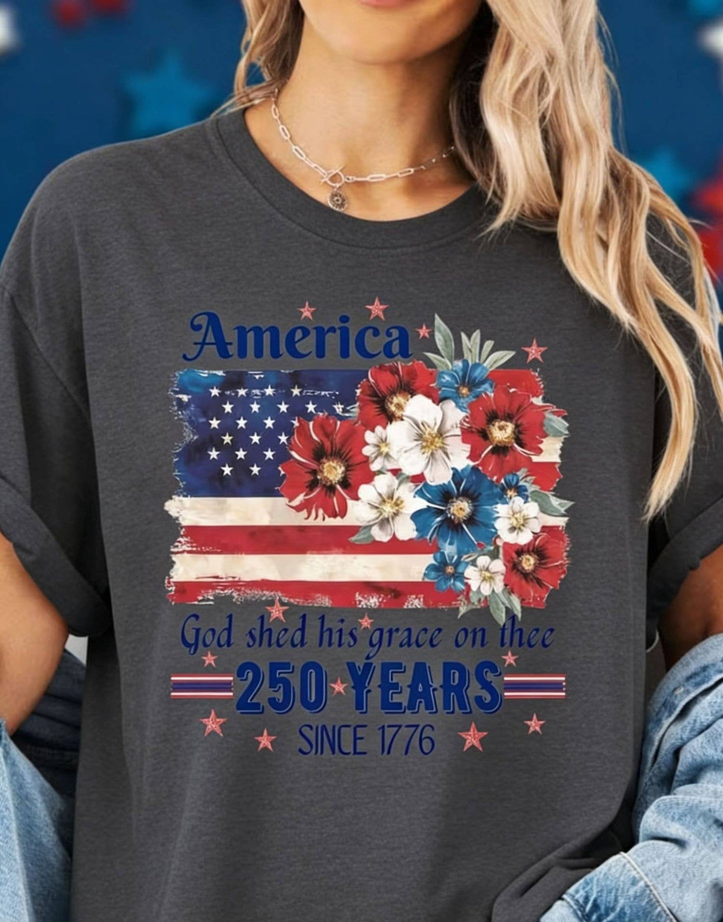 250th Floral Flag Cotton Tee