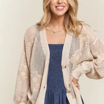 Lightweight Floral Sweater Cardigan