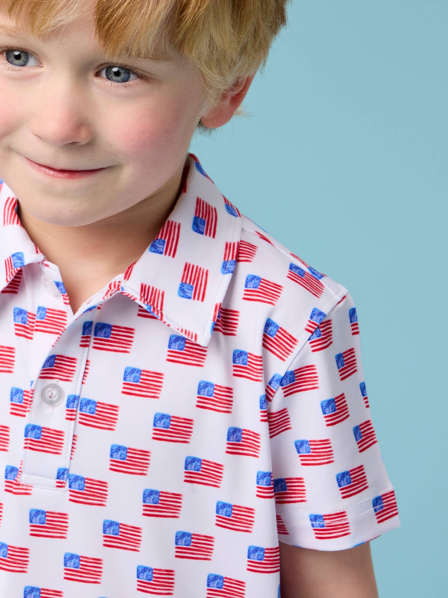 Boys Freedom Flags Performance Polo