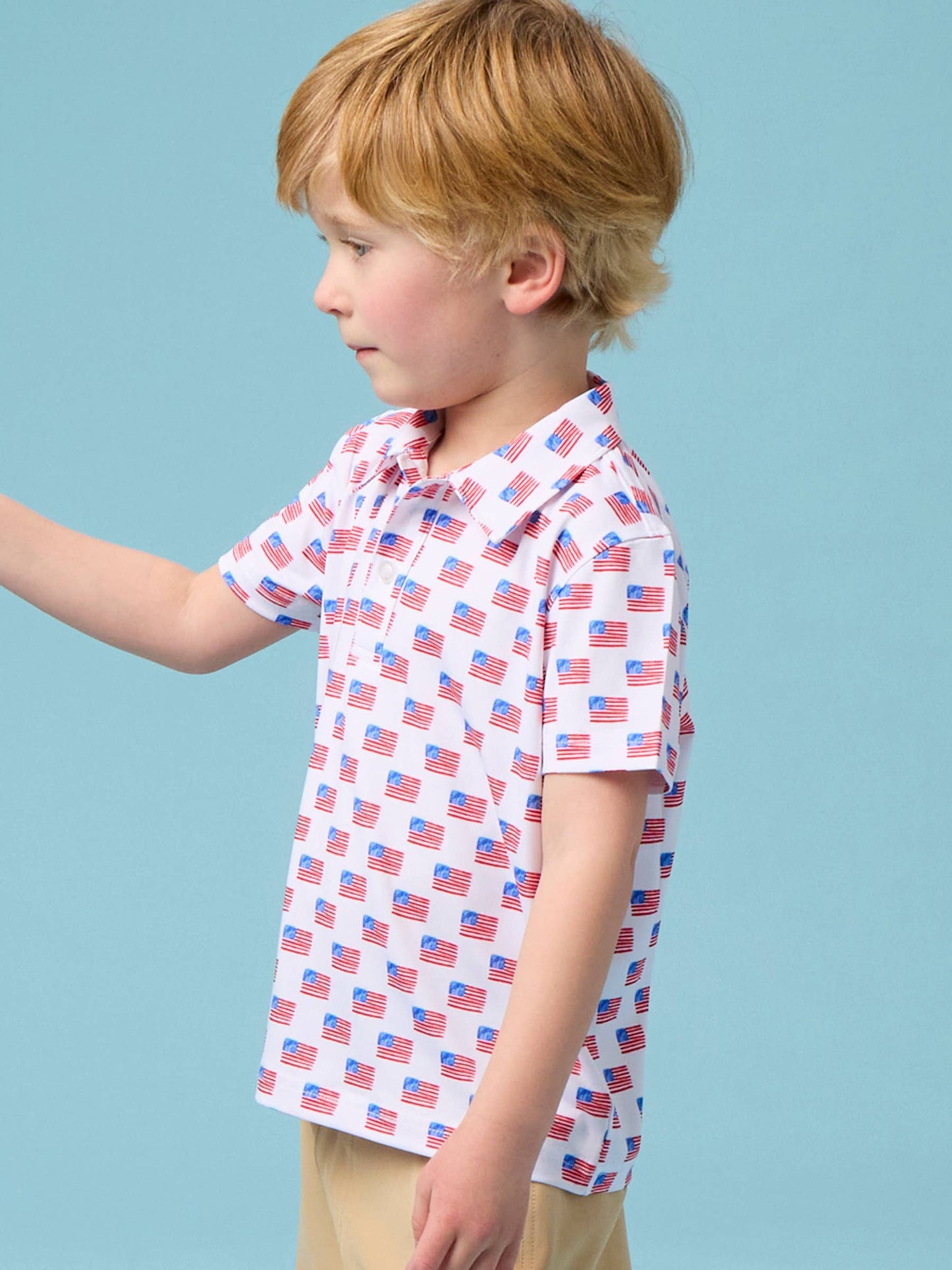 Boys Freedom Flags Performance Polo