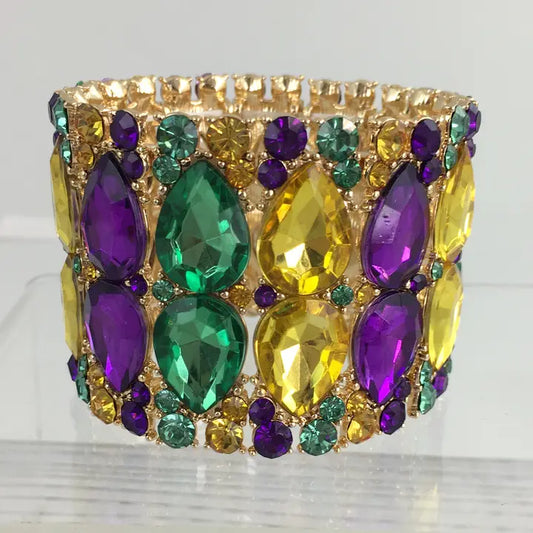 Dazzling Mardi Gras Gem Bracelet