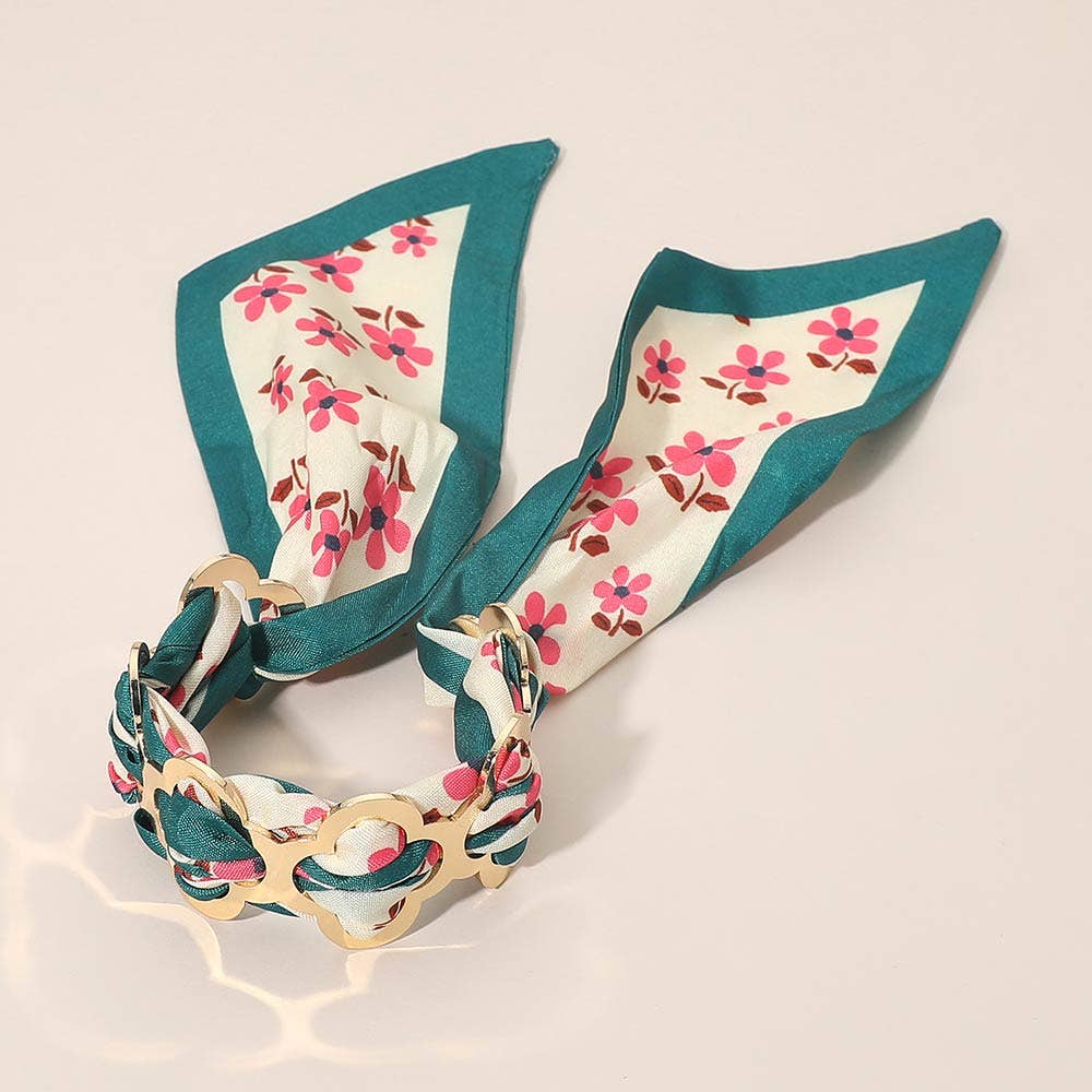 Metal Quatrefoil Ring Scarf Bracelet - The Season Boutique