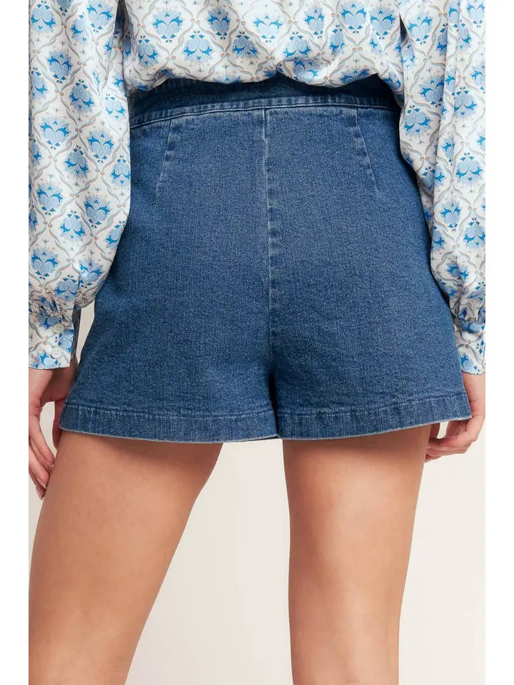 Washed Denim Skort - The Season Boutique