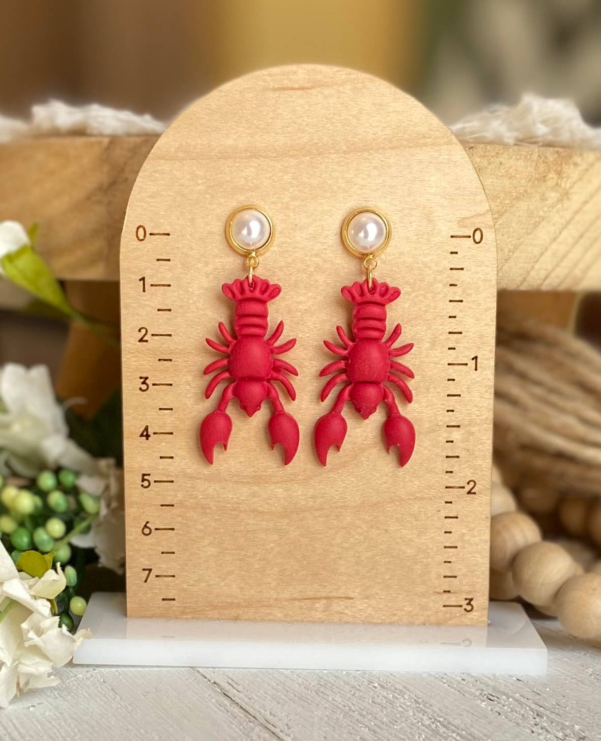 Beach Earrings : Shell Dangles with Pearl Post