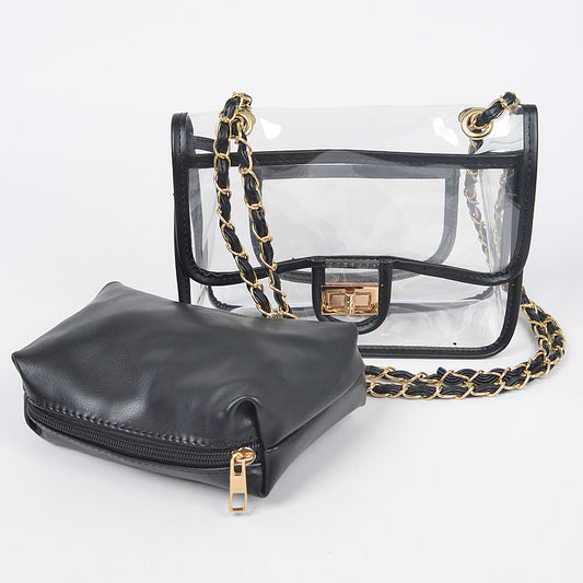 Transparent Crossbody Bag W/Pouch