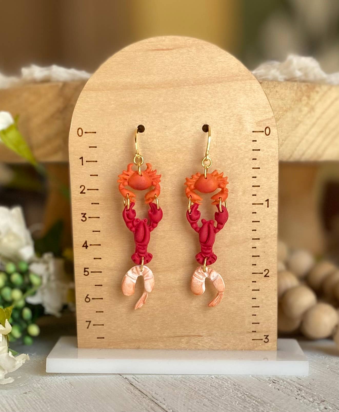 Beach Earrings : Shell Dangles with Pearl Post