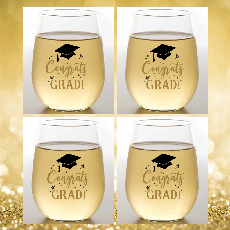 Graduation Wine Glasses