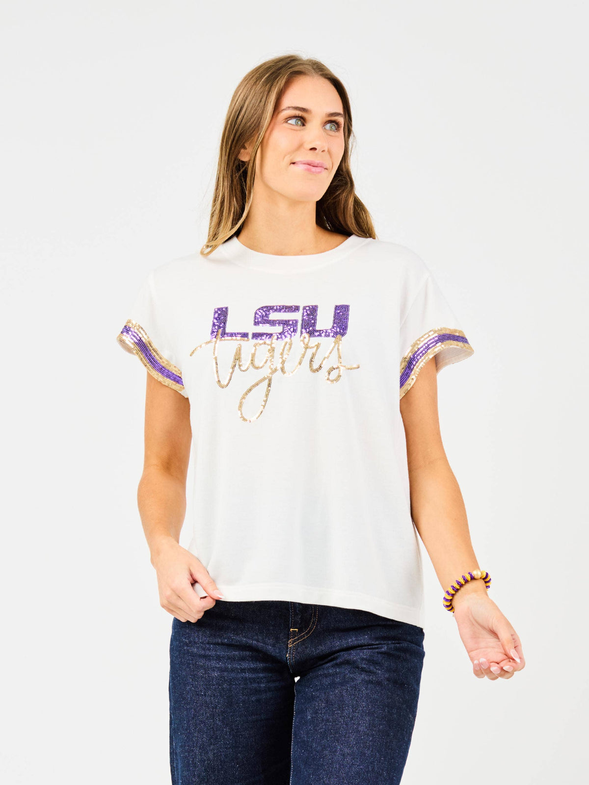 White LSU Tigers Top