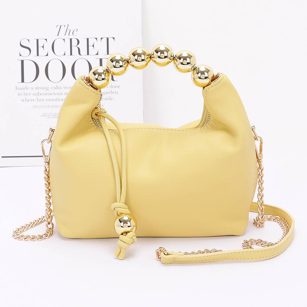 Faux Leather CCB Ball Handle Bag