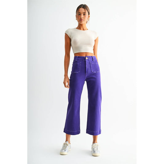 High-Rise Cropped Wide Leg Pants - The Season Boutique