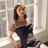 Contrast Pearl Tulle Dress