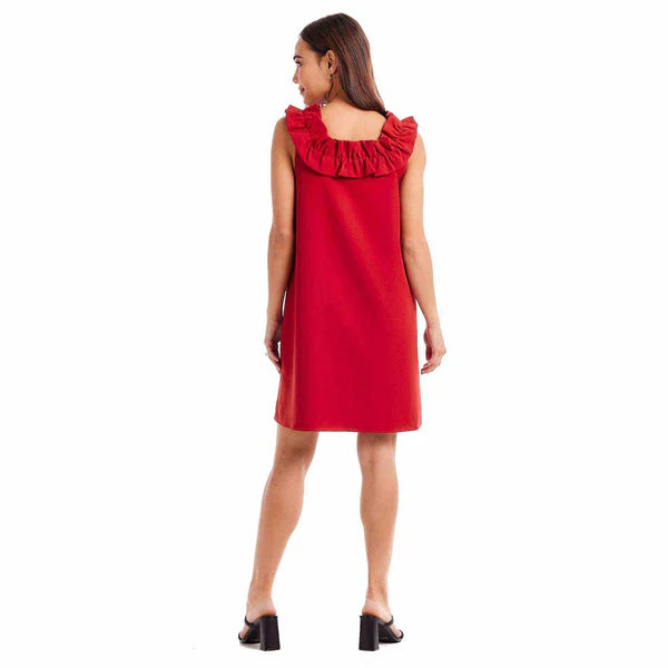 Red Larkin Ruffle Dress