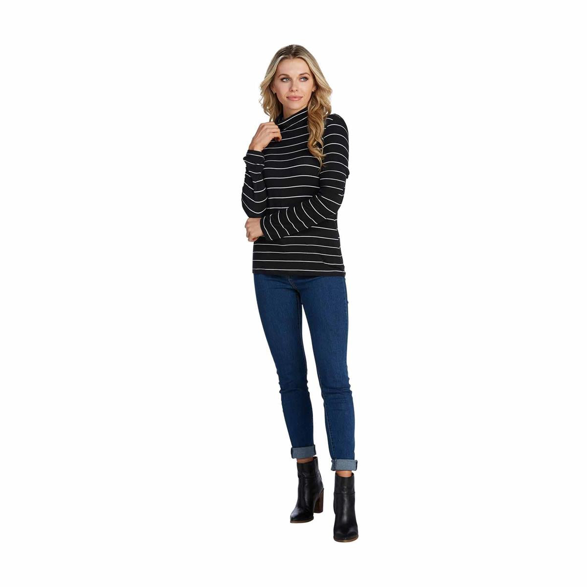 Black & White Stripe Shiloh Turtleneck