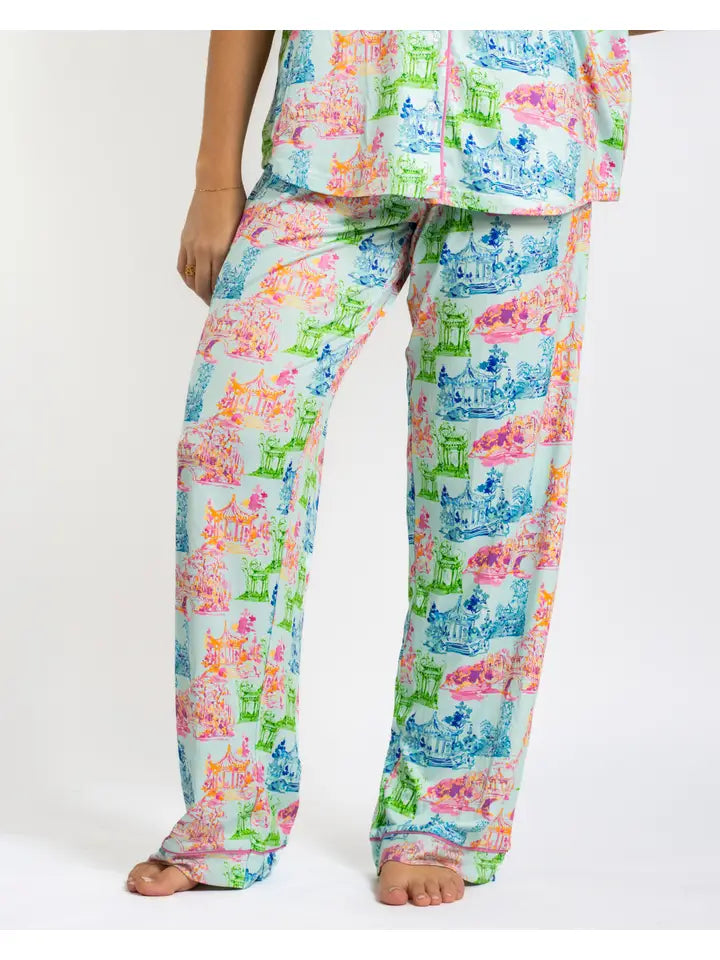 Maya Sleep Pants Aqua/Multi -Asst. - The Season Boutique