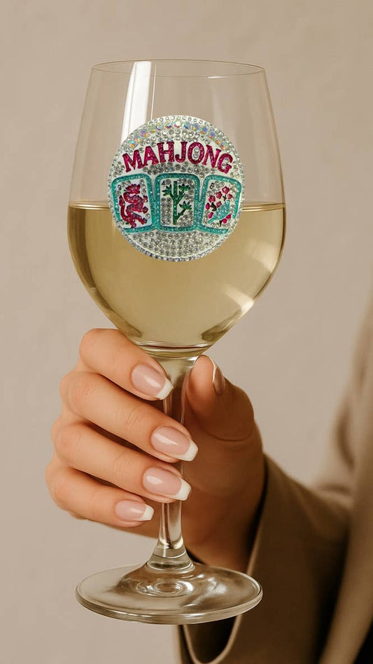 Mahjong Stemmed Glass - The Season Boutique