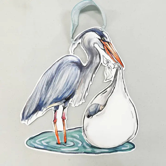 It's A Boy - Blue Heron Door Hanger - Southern Baby Welcome