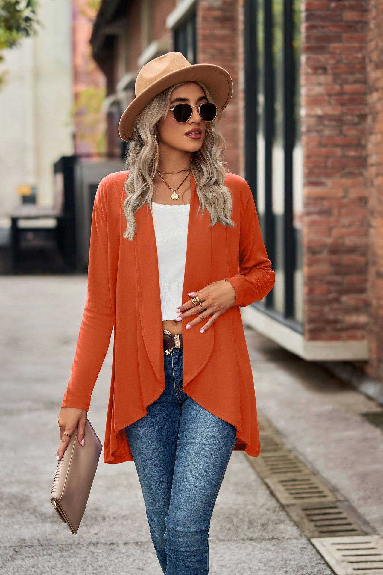 Long-sleeved loose knitted cardigan