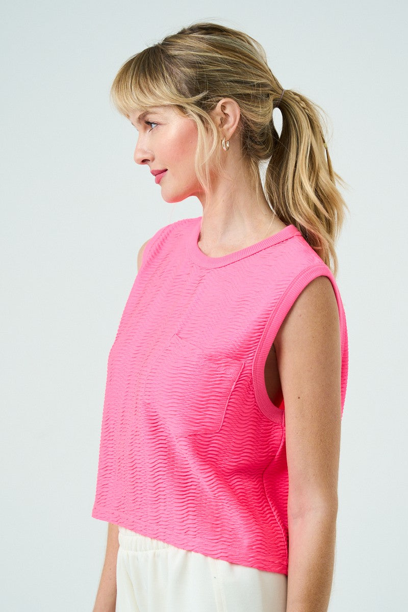 Textured Sleeveless Knit Top