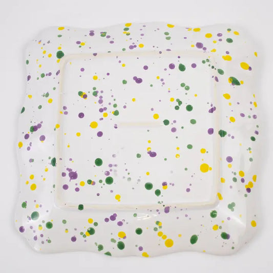 Orleans Square Platter White/Multi 11.5x11.5