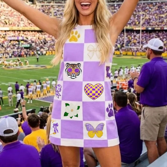 Tigers Sequin Patch Tank Dress - The Season Boutique