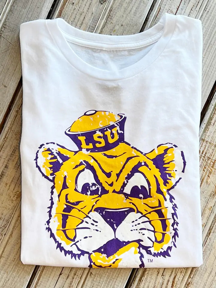 LSU Sailor Mike Womens Tee-White