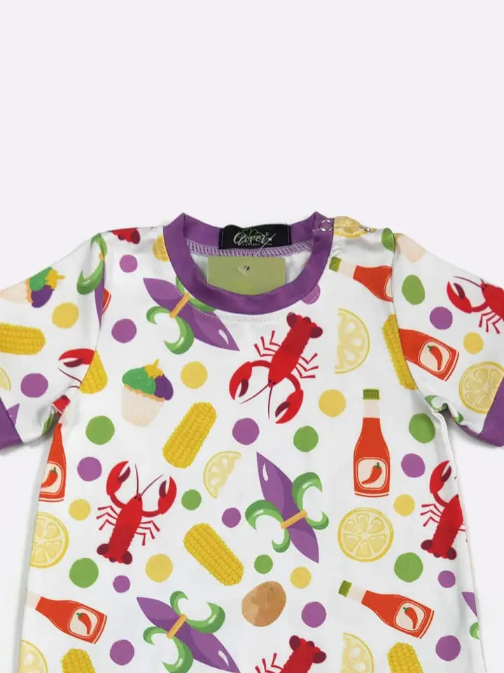 Mardi Crawfish Boy Romper