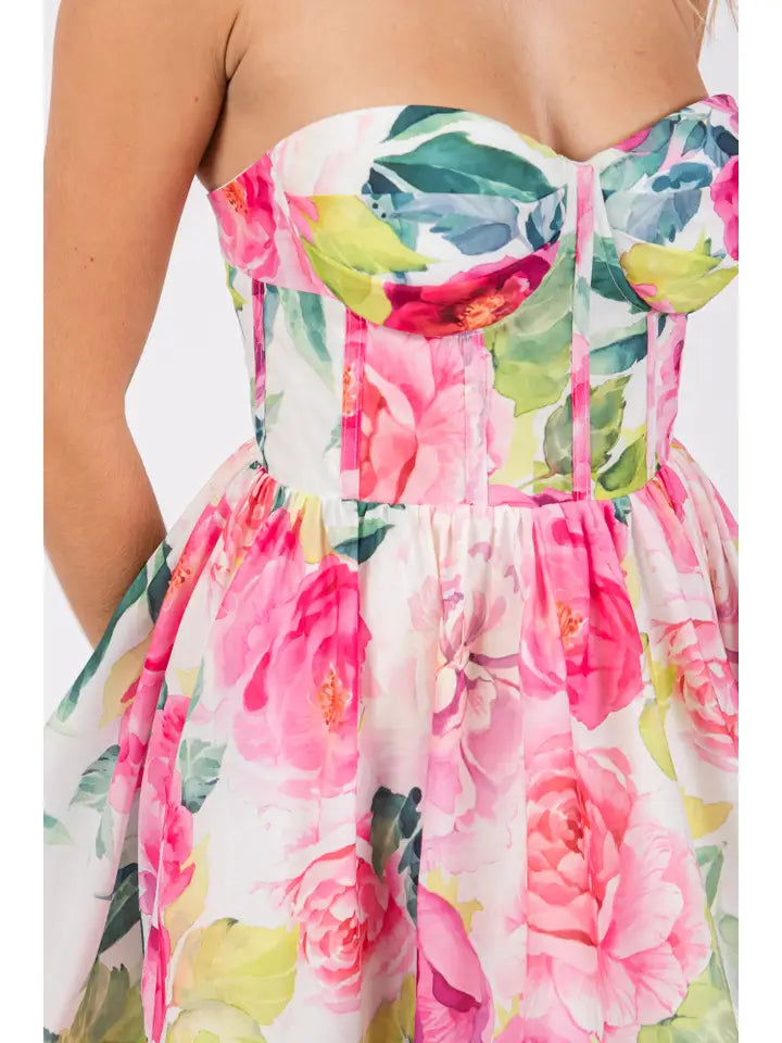 Floral Print Mini Dress - The Season Boutique