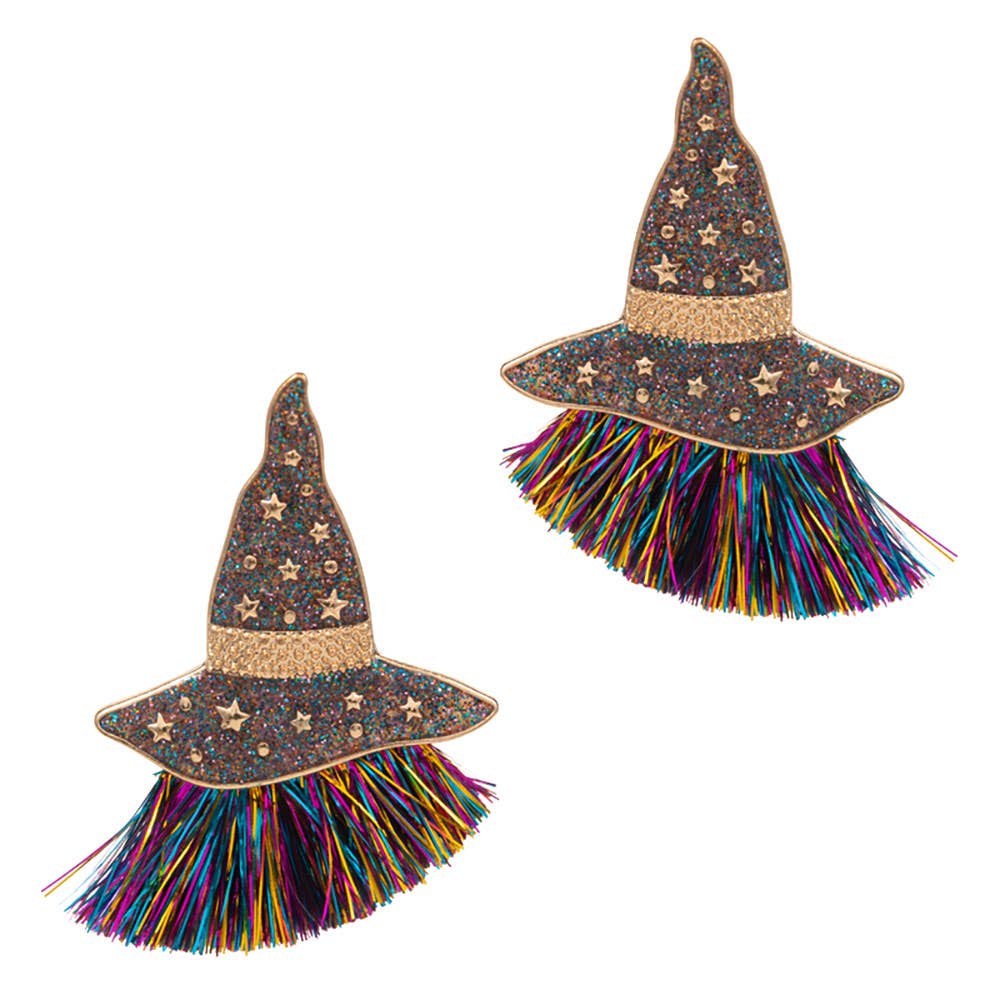 Witch Hat with Tassel Earrings