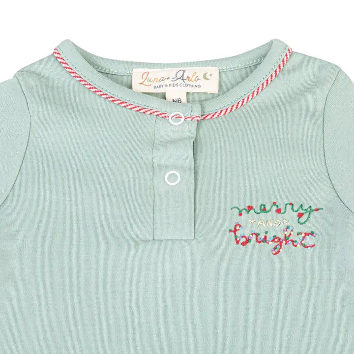 Merry and Bright Embroidered Bodysuit
