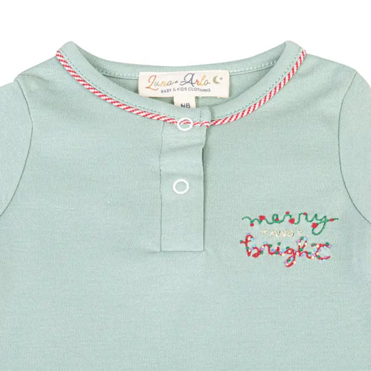 Merry and Bright Embroidered Bodysuit
