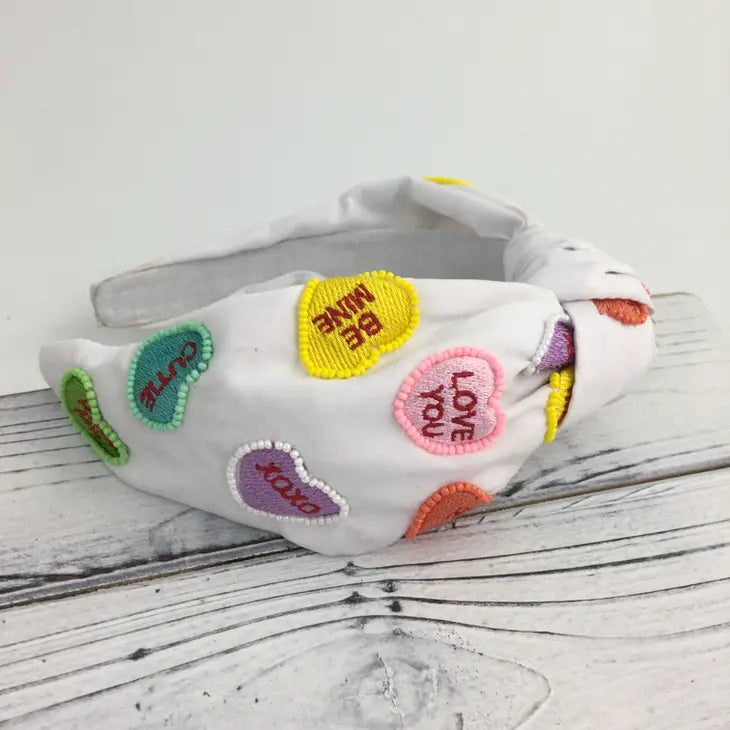 Valentine Candy Heart Knot Headband