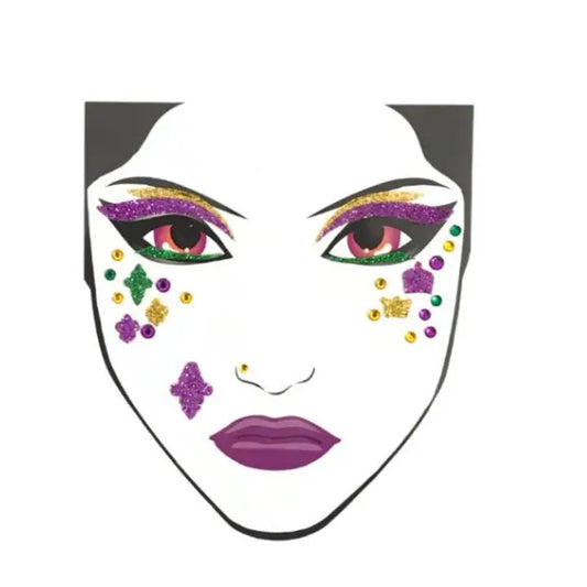 Purple,Green,&Gold Face Stickers