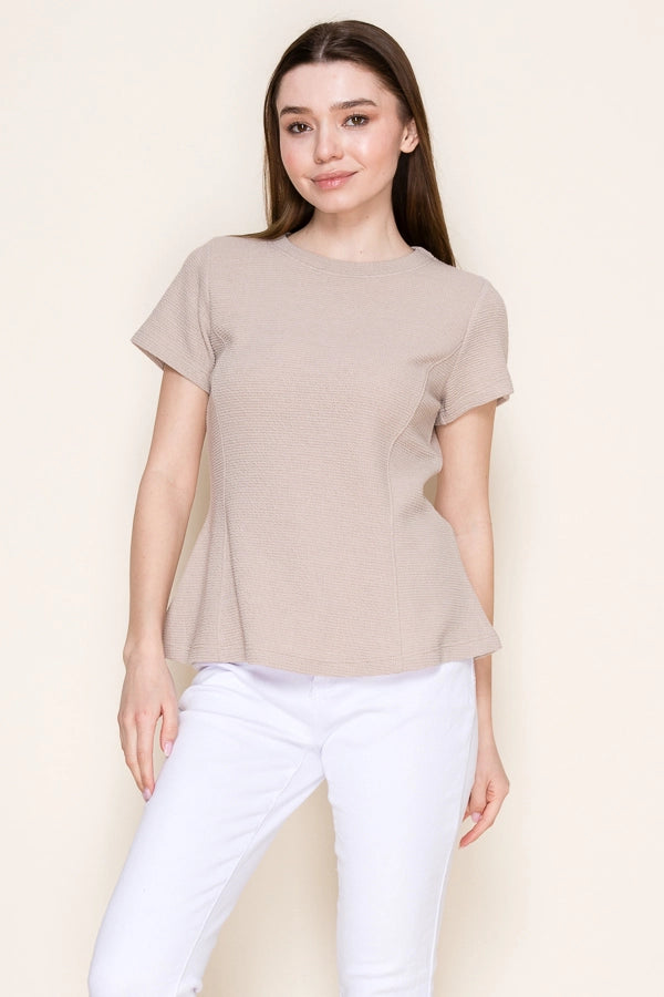 Cloudy Knit  Peplum Top