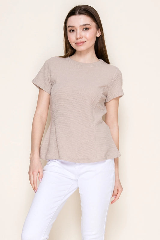 Cloudy Knit  Peplum Top