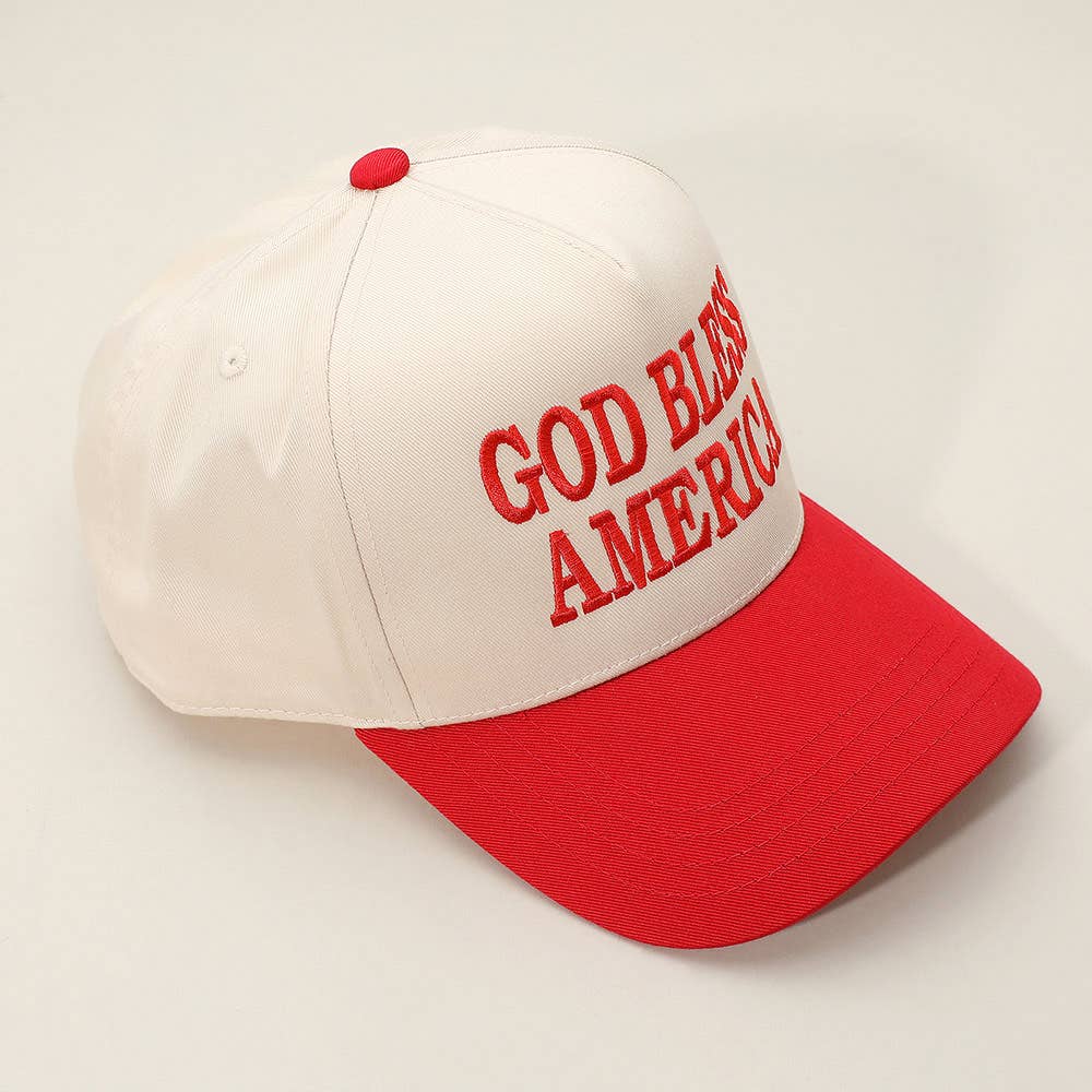 GOD BLESS AMERICA Embroidered Baseball Cap