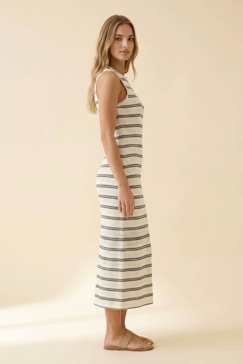 LACE MOCK NECK MIDI DRESS